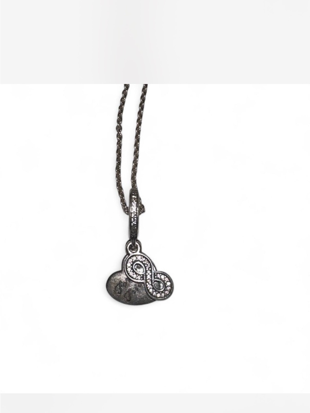 Pandora Silver Heart with Pave Infinity Pendant Necklace
